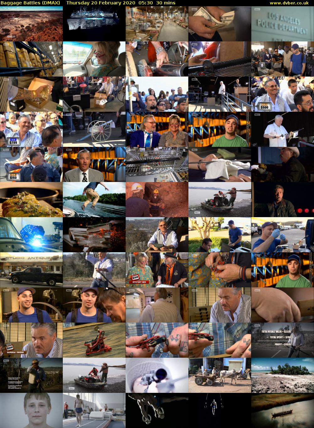 Baggage Battles (DMAX) Thursday 20 February 2020 05:30 - 06:00