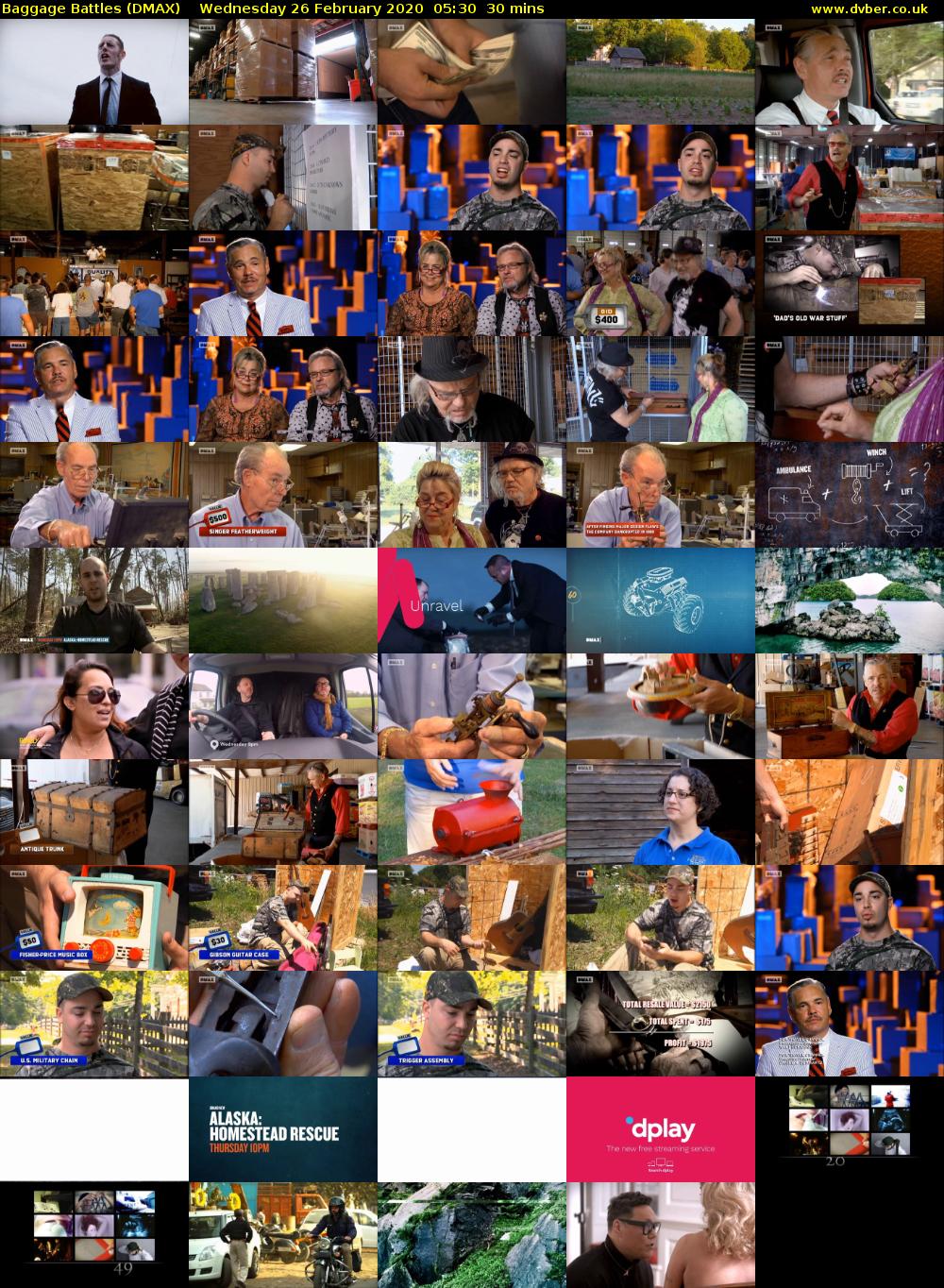 Baggage Battles (DMAX) Wednesday 26 February 2020 05:30 - 06:00