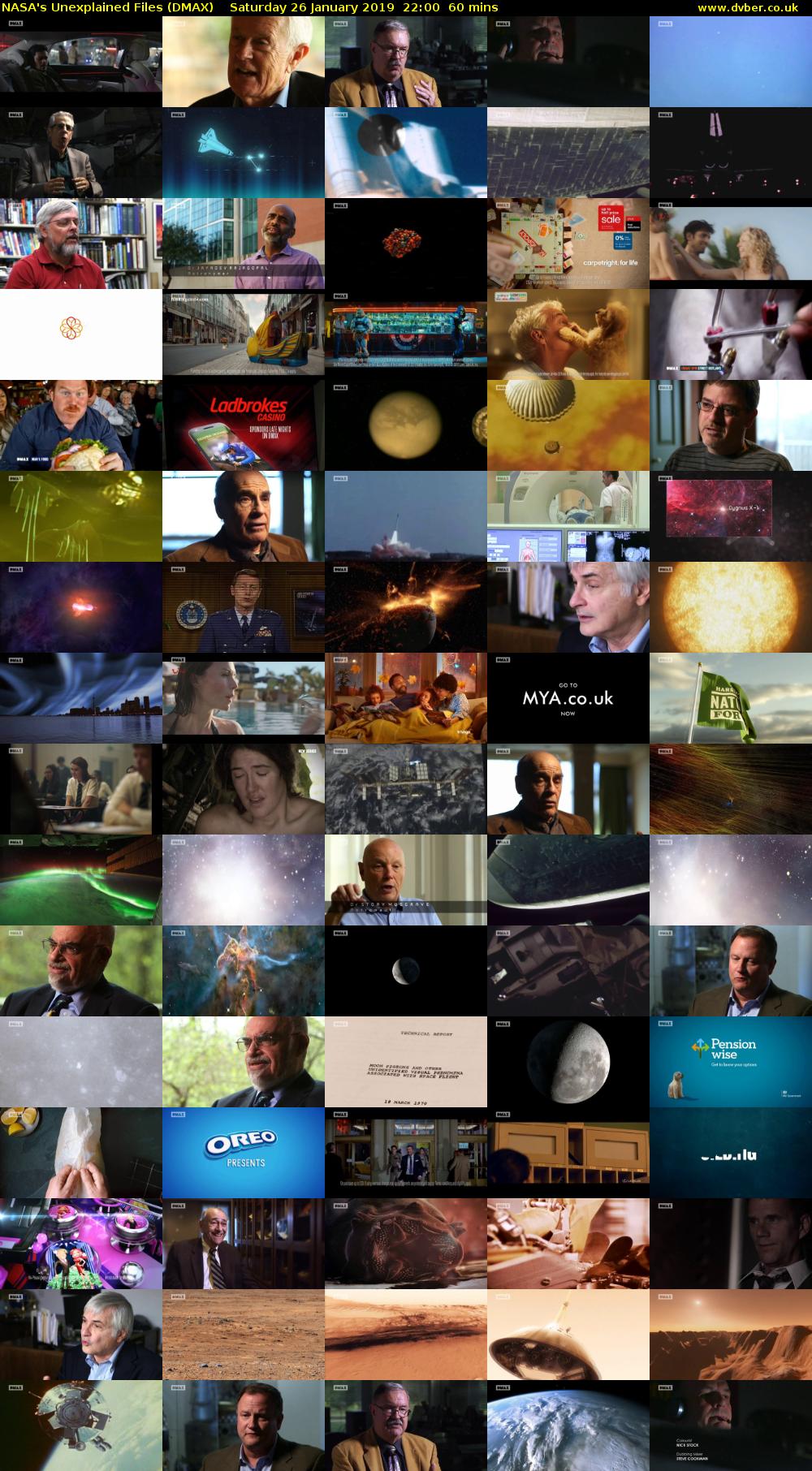 NASA's Unexplained Files (DMAX) Saturday 26 January 2019 22:00 - 23:00