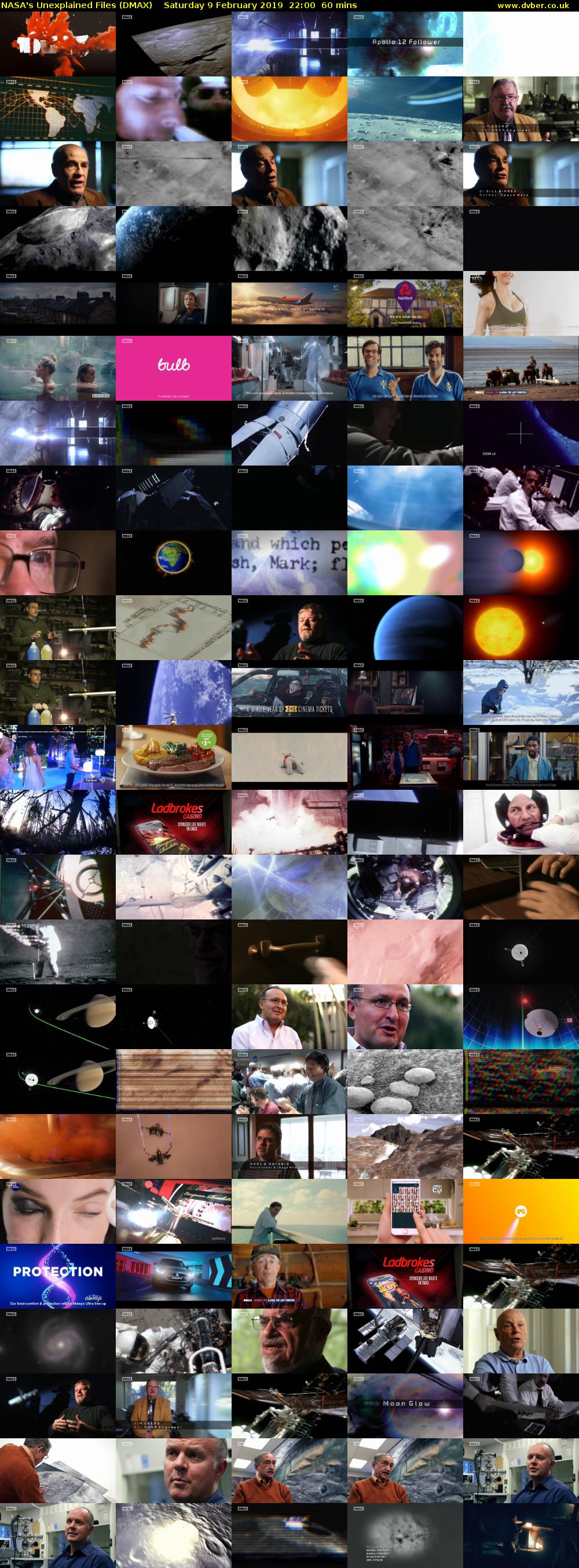 NASA's Unexplained Files (DMAX) Saturday 9 February 2019 22:00 - 23:00