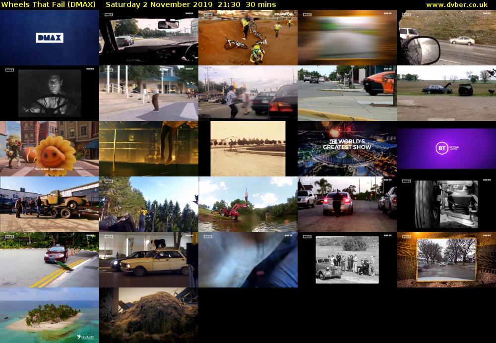 Wheels That Fail (DMAX) Saturday 2 November 2019 21:30 - 22:00