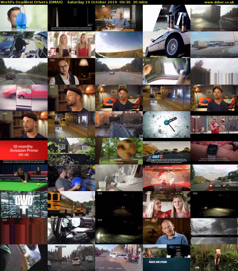 World's Deadliest Drivers (DMAX) Saturday 19 October 2019 00:30 - 01:00
