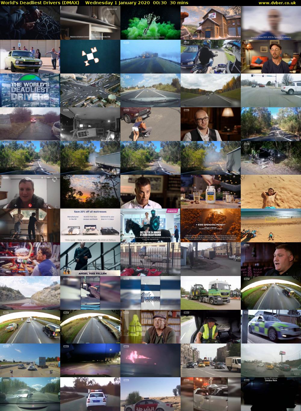 World's Deadliest Drivers (DMAX) Wednesday 1 January 2020 00:30 - 01:00