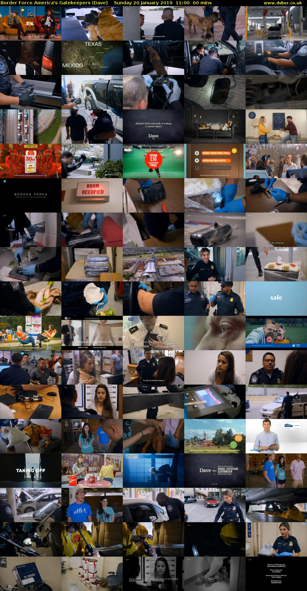 Border Force America's Gatekeepers (Dave) Sunday 20 January 2019 11:00 - 12:00