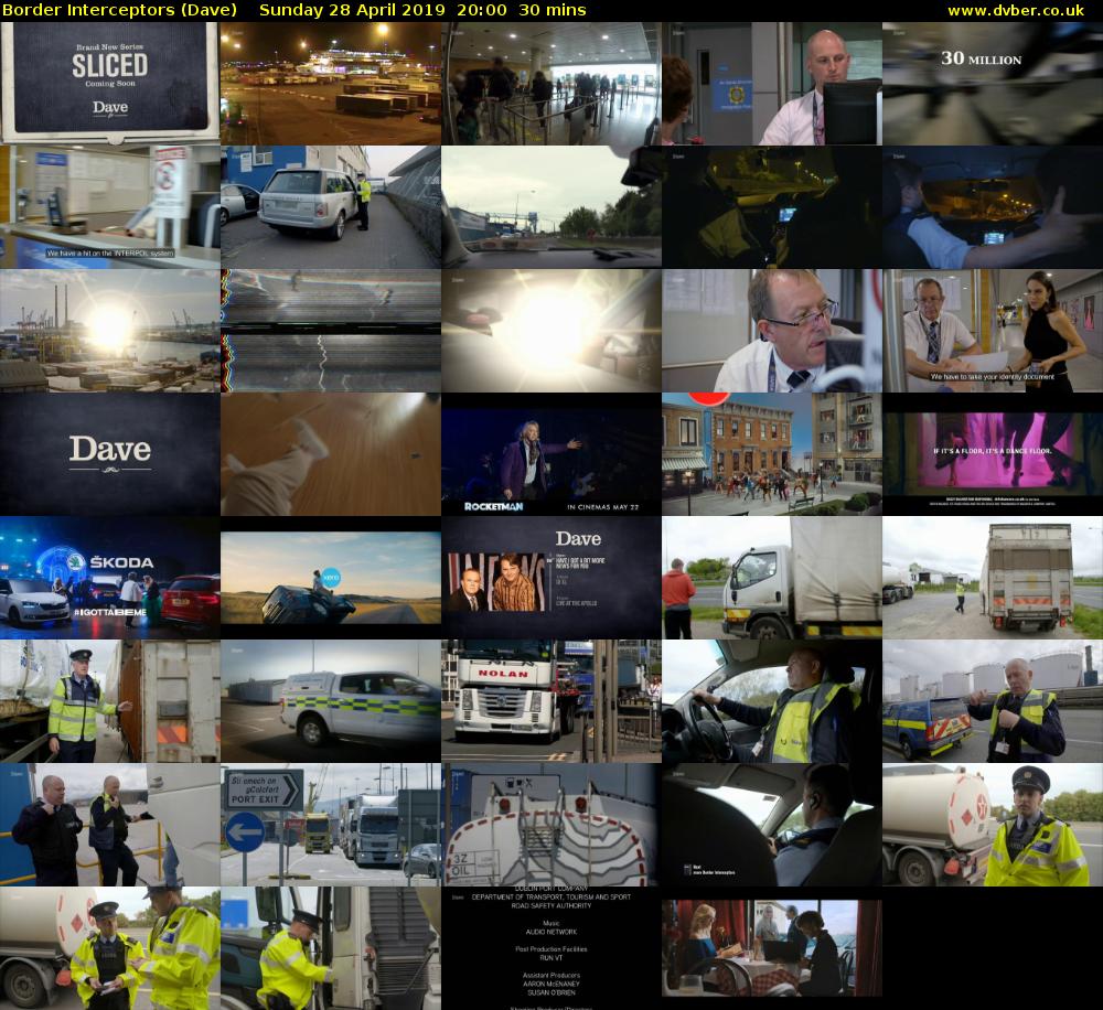 Border Interceptors (Dave) Sunday 28 April 2019 20:00 - 20:30