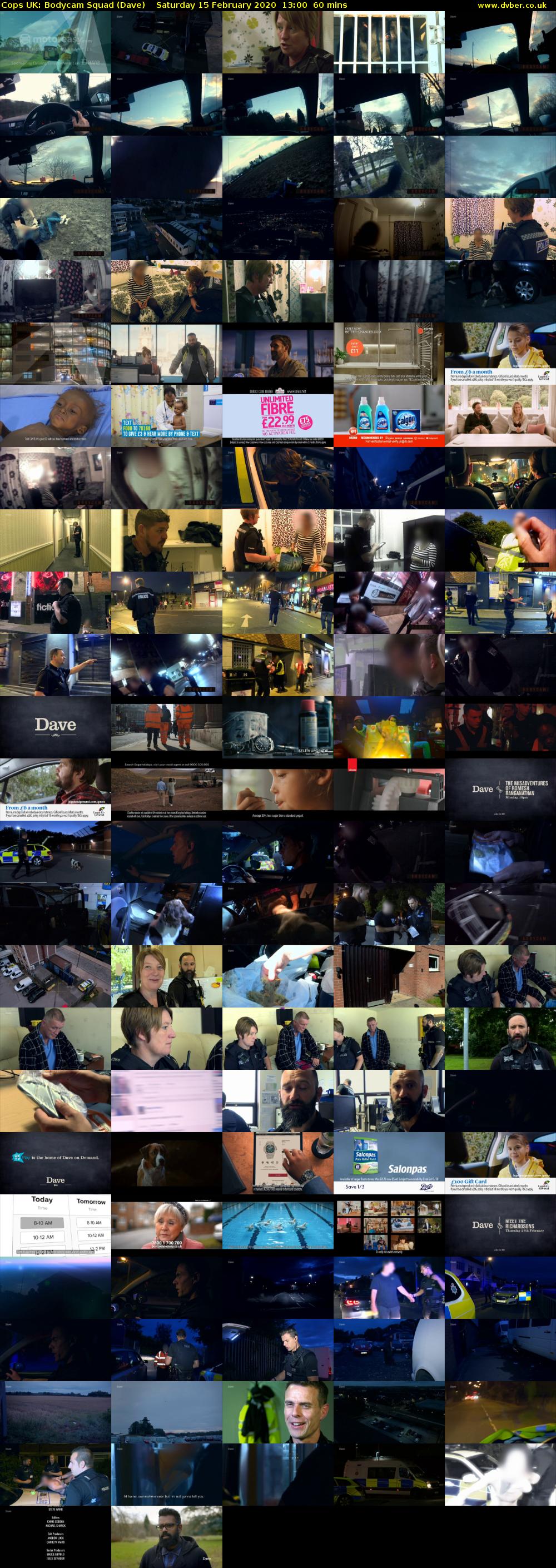 Cops UK: Bodycam Squad (Dave) Saturday 15 February 2020 13:00 - 14:00