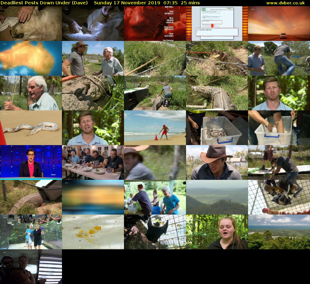 Deadliest Pests Down Under (Dave) Sunday 17 November 2019 07:35 - 08:00