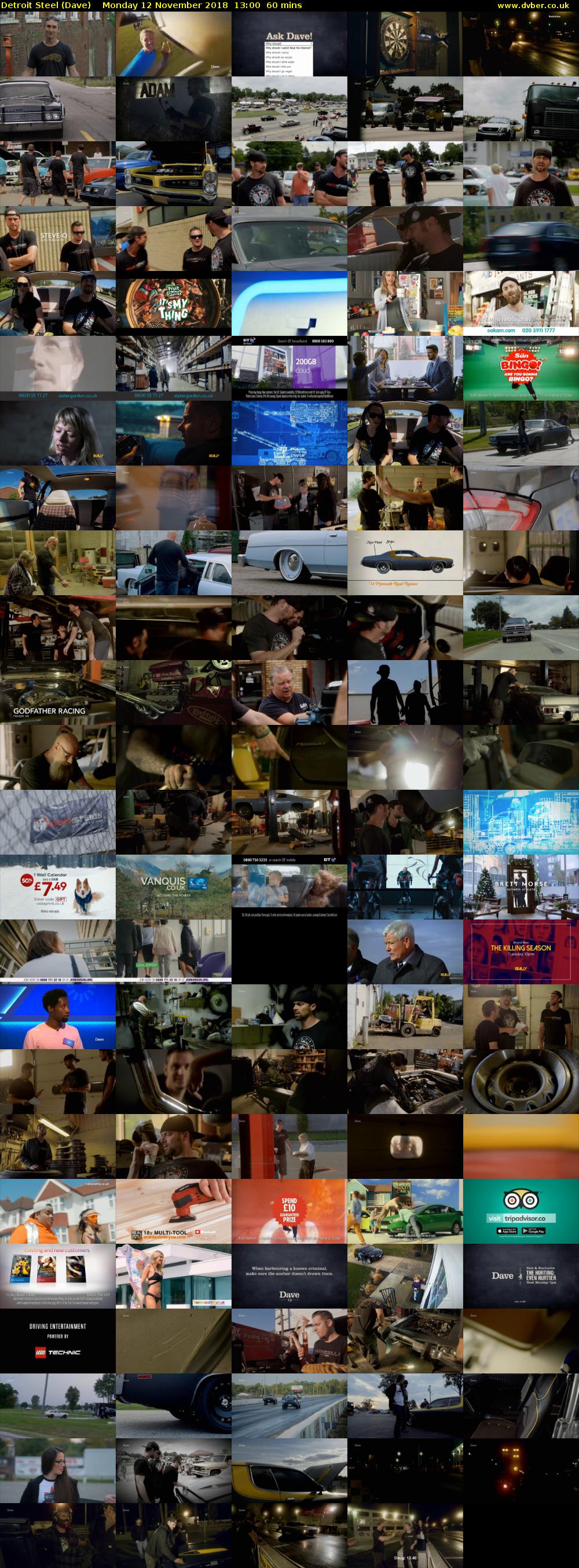 Detroit Steel (Dave) Monday 12 November 2018 13:00 - 14:00