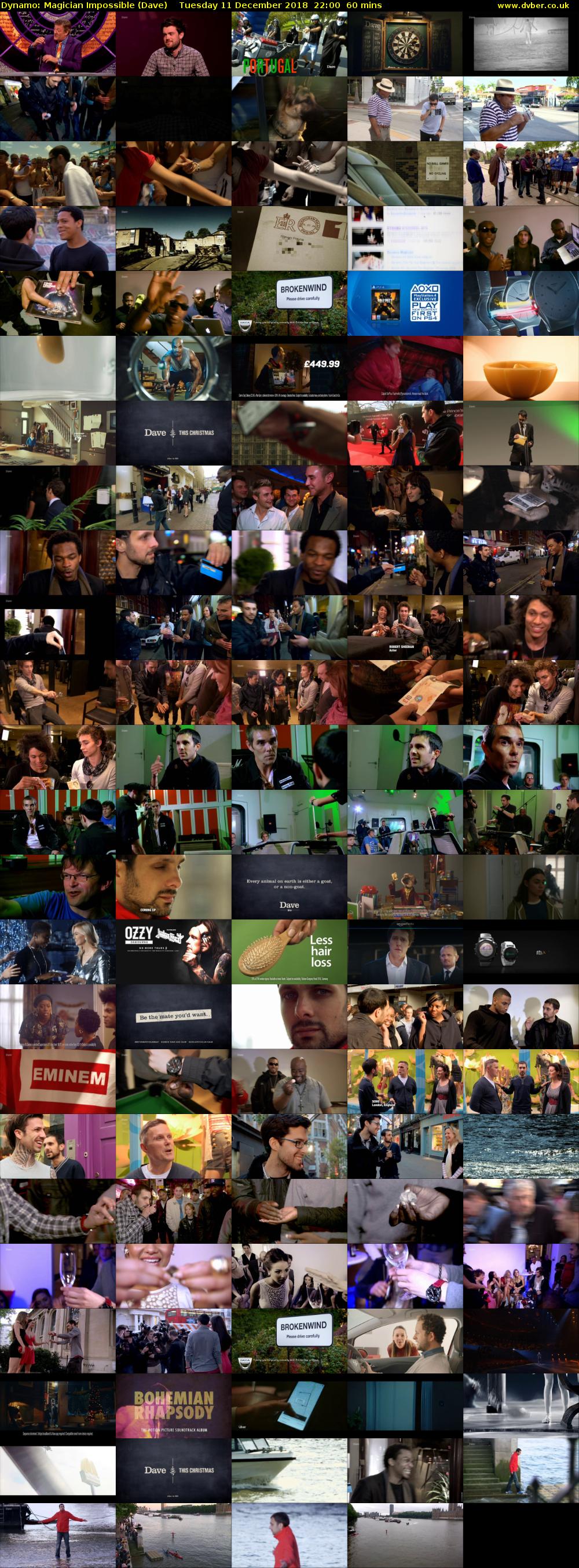 Dynamo: Magician Impossible (Dave) Tuesday 11 December 2018 22:00 - 23:00