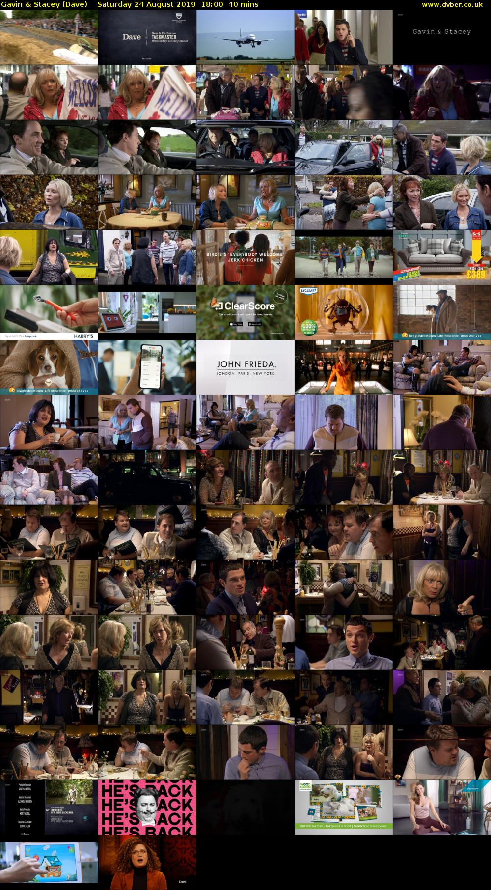 Gavin & Stacey (Dave) Saturday 24 August 2019 18:00 - 18:40