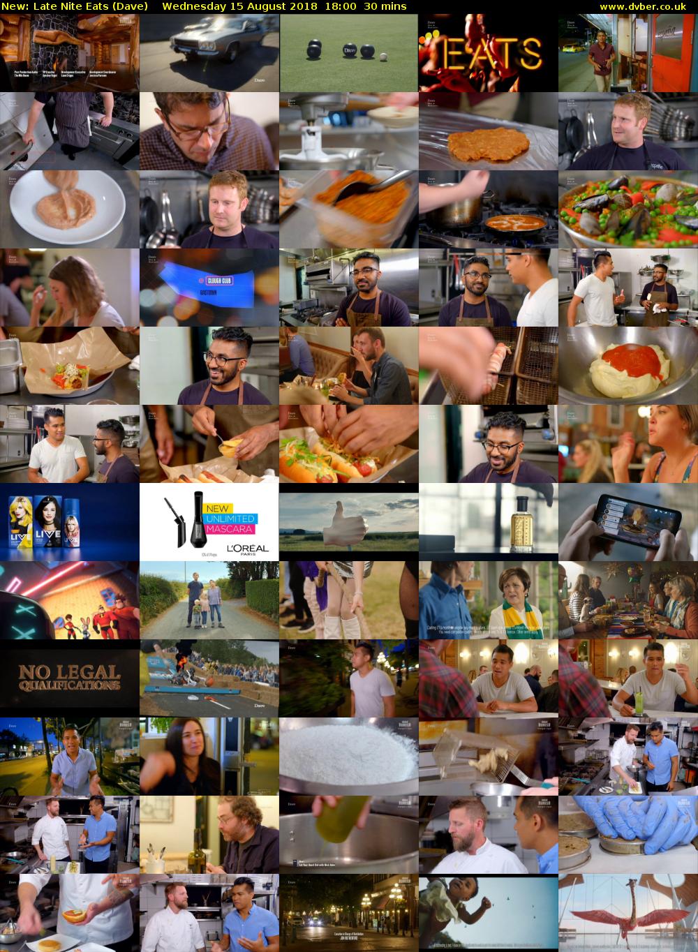 Late Nite Eats (Dave) Wednesday 15 August 2018 18:00 - 18:30