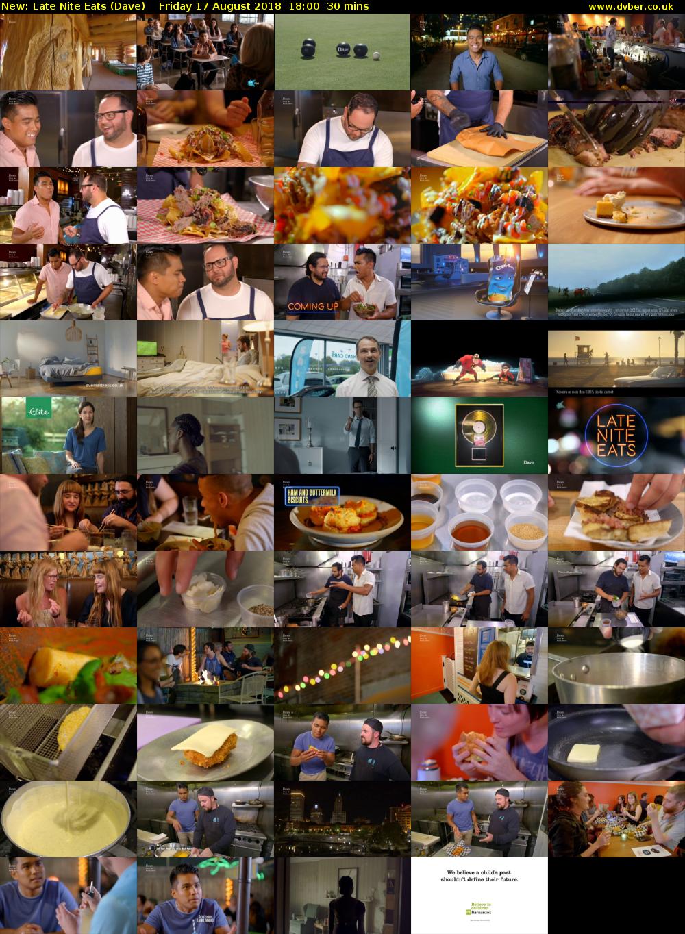 Late Nite Eats (Dave) Friday 17 August 2018 18:00 - 18:30