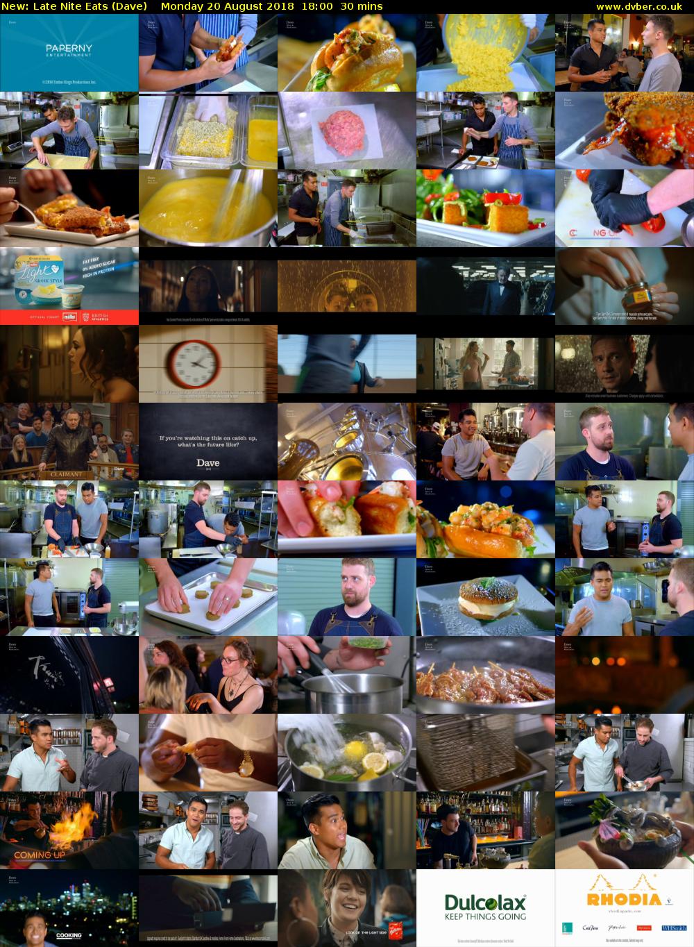 Late Nite Eats (Dave) Monday 20 August 2018 18:00 - 18:30