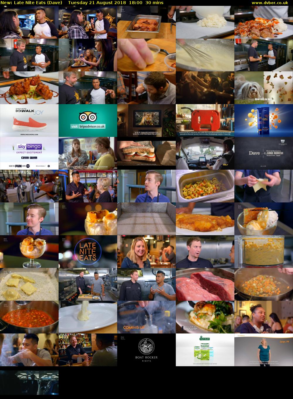 Late Nite Eats (Dave) Tuesday 21 August 2018 18:00 - 18:30