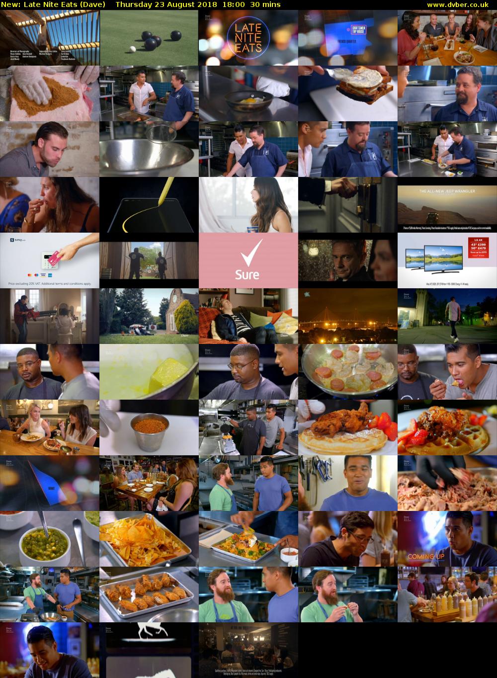 Late Nite Eats (Dave) Thursday 23 August 2018 18:00 - 18:30