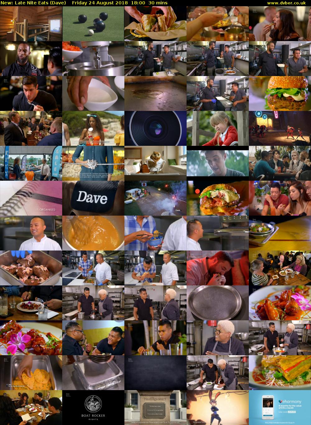 Late Nite Eats (Dave) Friday 24 August 2018 18:00 - 18:30