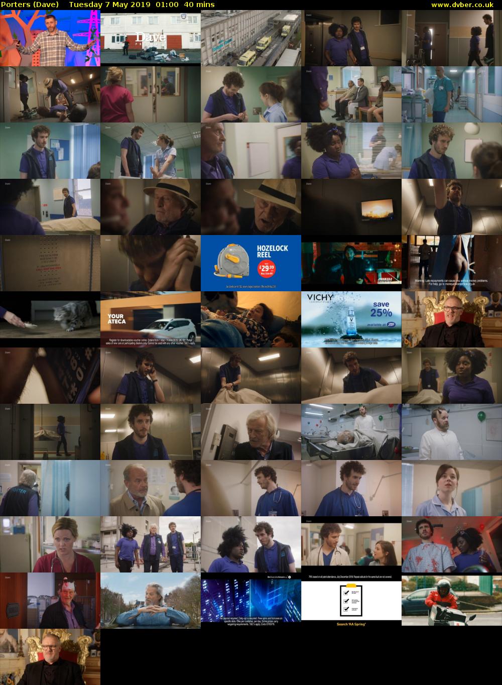 Porters (Dave) Tuesday 7 May 2019 01:00 - 01:40
