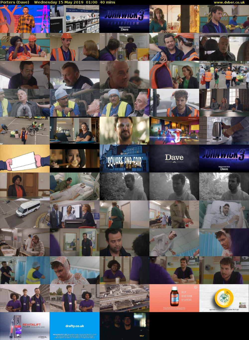 Porters (Dave) Wednesday 15 May 2019 01:00 - 01:40