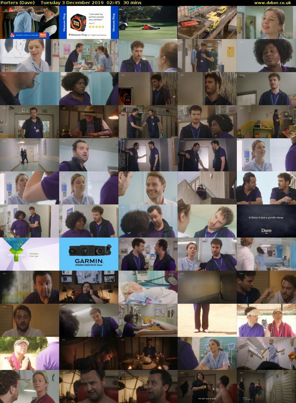 Porters (Dave) Tuesday 3 December 2019 02:45 - 03:15