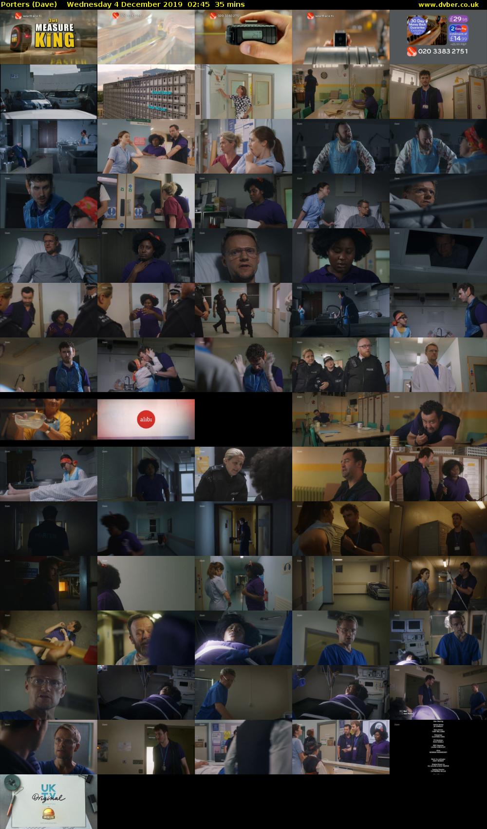 Porters (Dave) Wednesday 4 December 2019 02:45 - 03:20