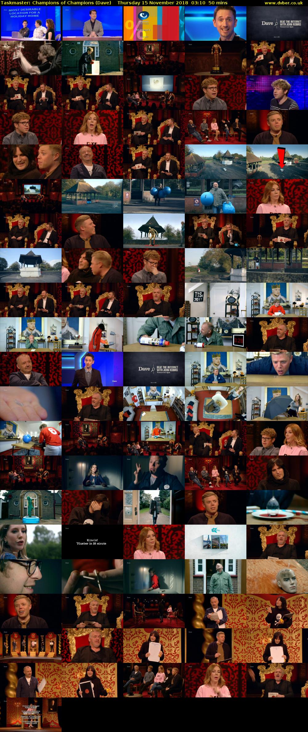 Taskmaster: Champions of Champions (Dave) Thursday 15 November 2018 03:10 - 04:00