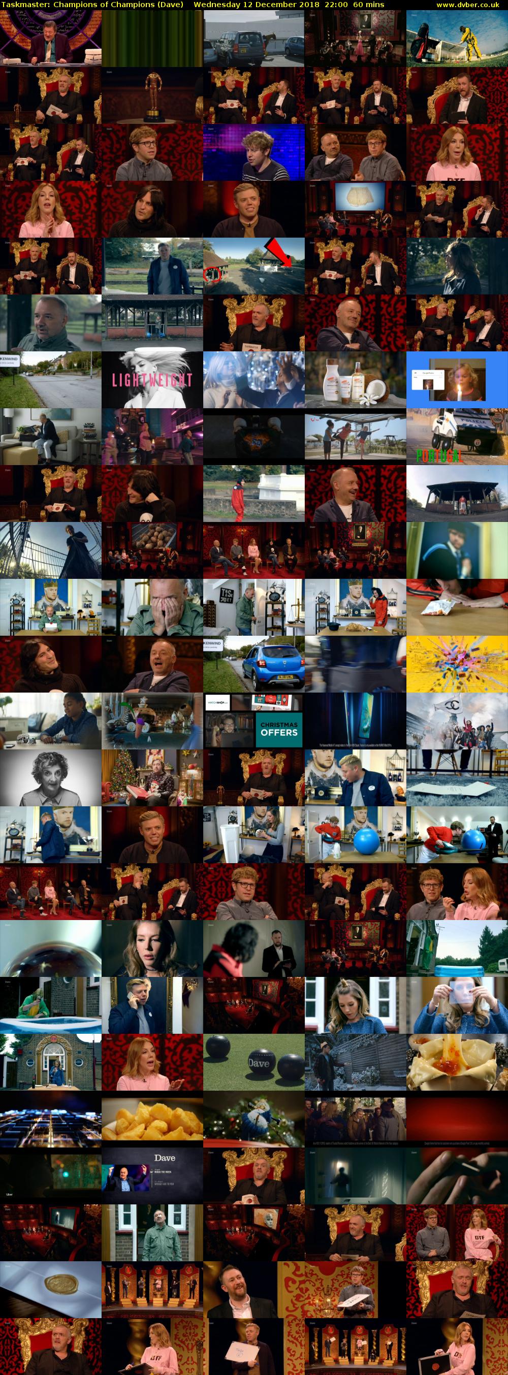 Taskmaster: Champions of Champions (Dave) Wednesday 12 December 2018 22:00 - 23:00