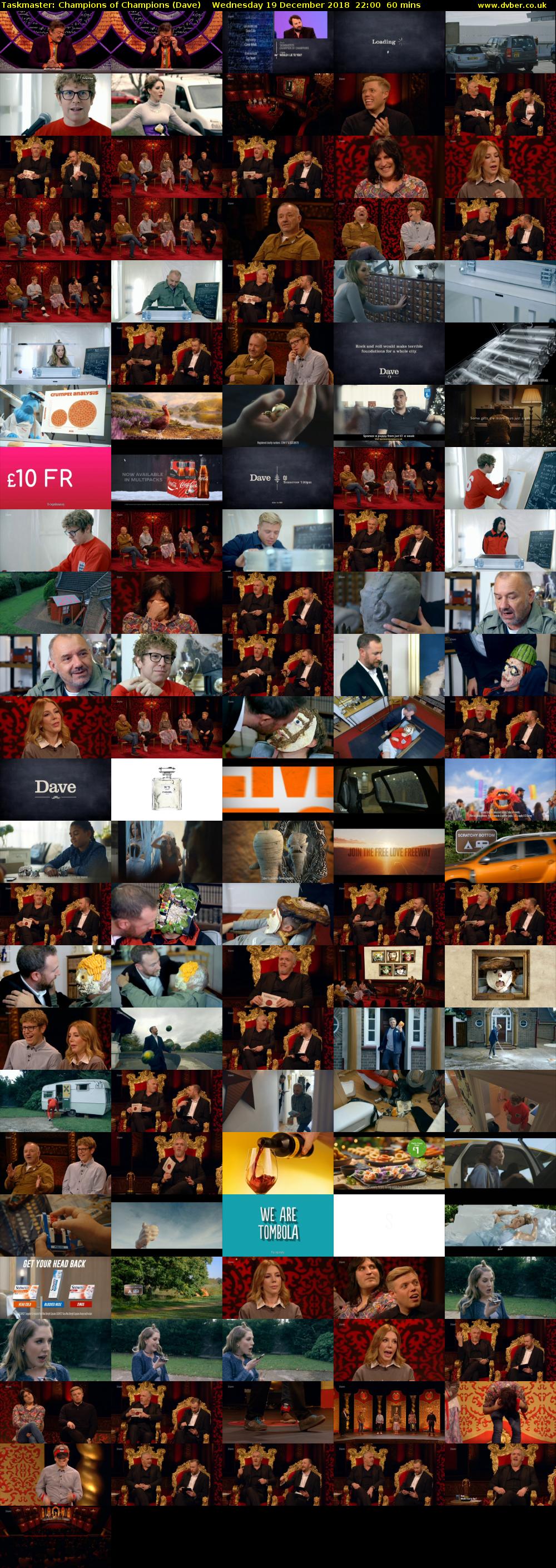 Taskmaster: Champions of Champions (Dave) Wednesday 19 December 2018 22:00 - 23:00