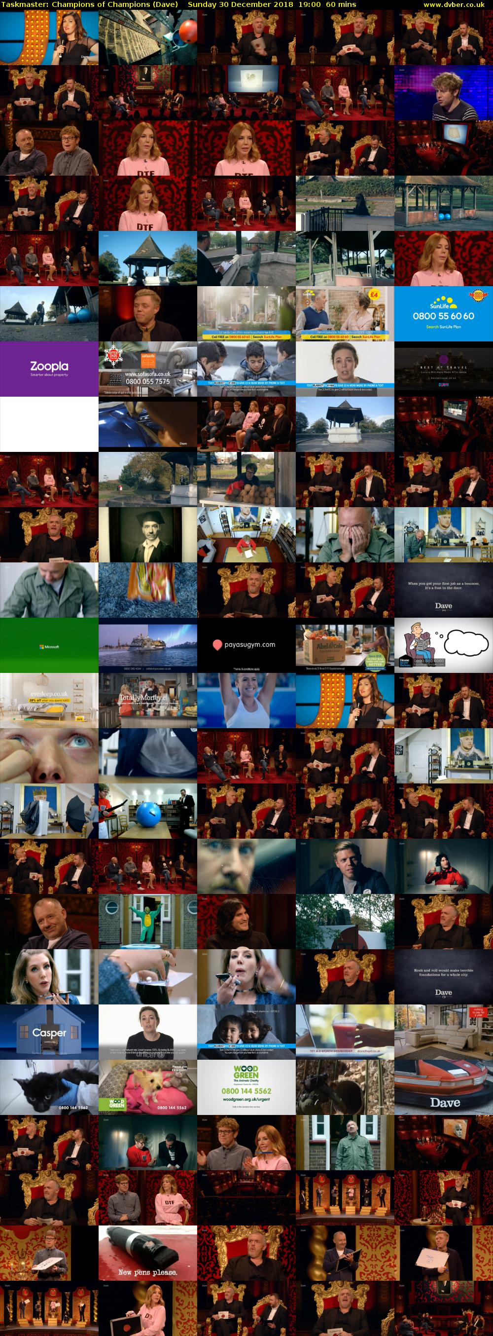 Taskmaster: Champions of Champions (Dave) Sunday 30 December 2018 19:00 - 20:00