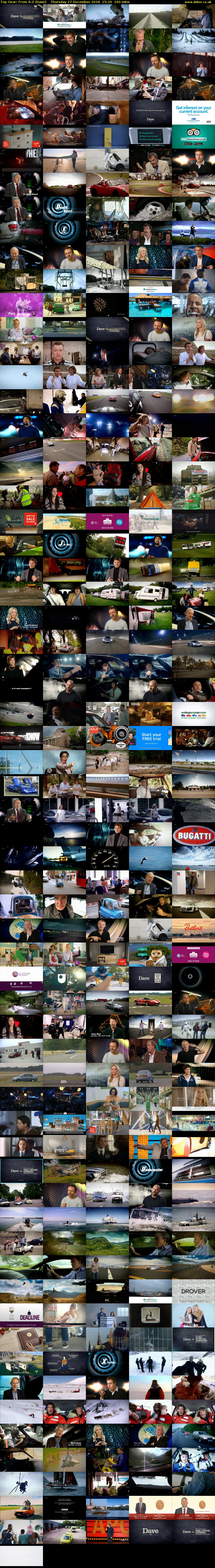 Top Gear: From A-Z (Dave) Thursday 27 December 2018 15:20 - 18:00