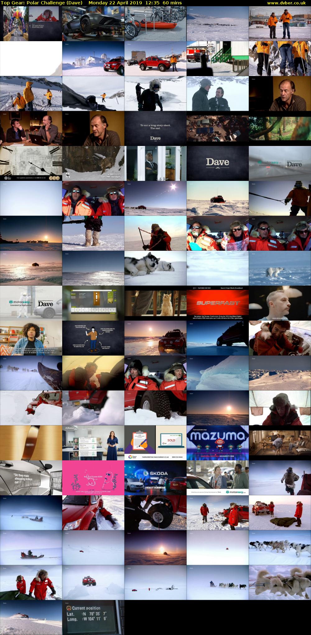 Top Gear: Polar Challenge (Dave) Monday 22 April 2019 12:35 - 13:35