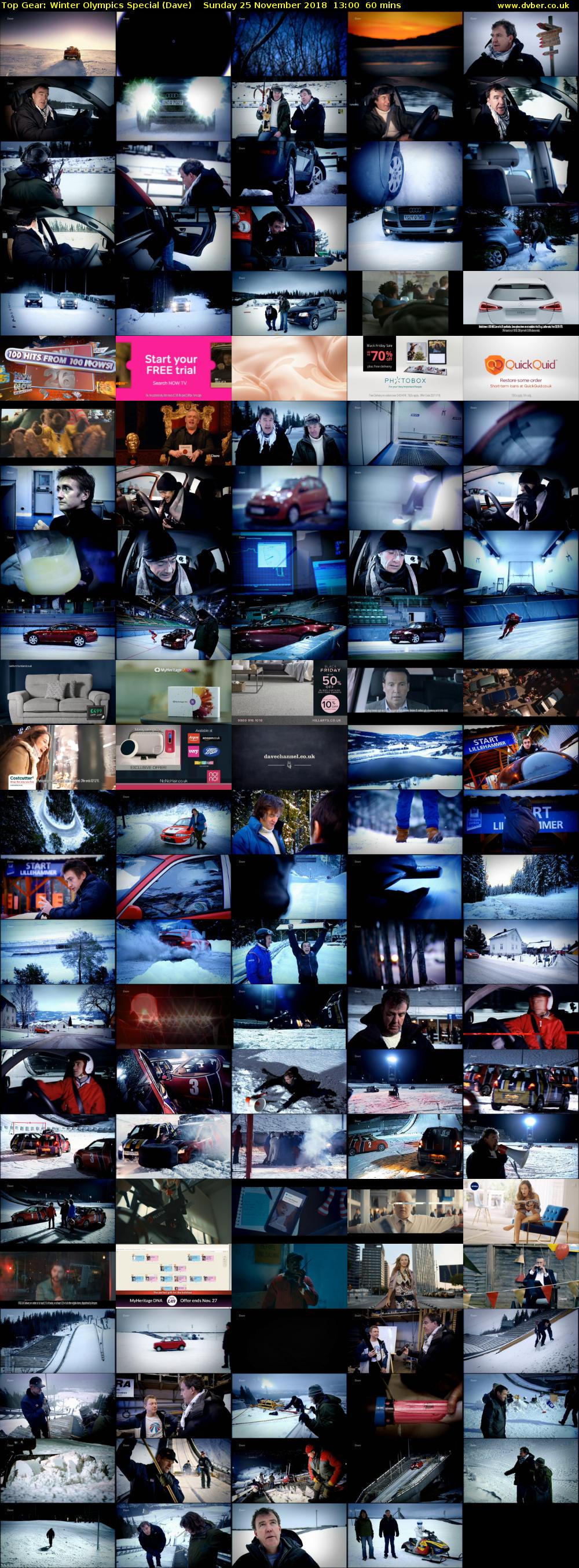 Top Gear: Winter Olympics Special (Dave) Sunday 25 November 2018 13:00 - 14:00