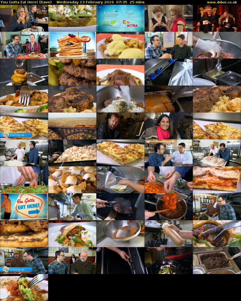 You Gotta Eat Here! (Dave) Wednesday 13 February 2019 07:35 - 08:00