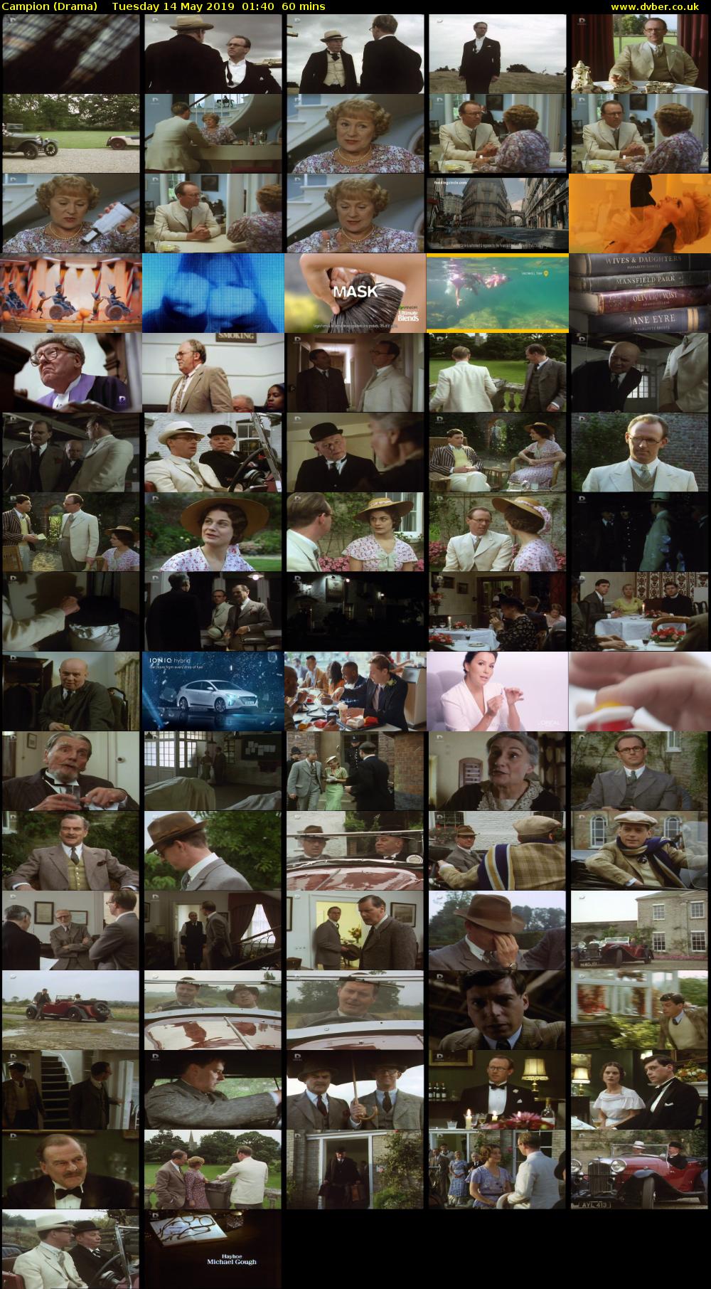 Campion (Drama) Tuesday 14 May 2019 01:40 - 02:40