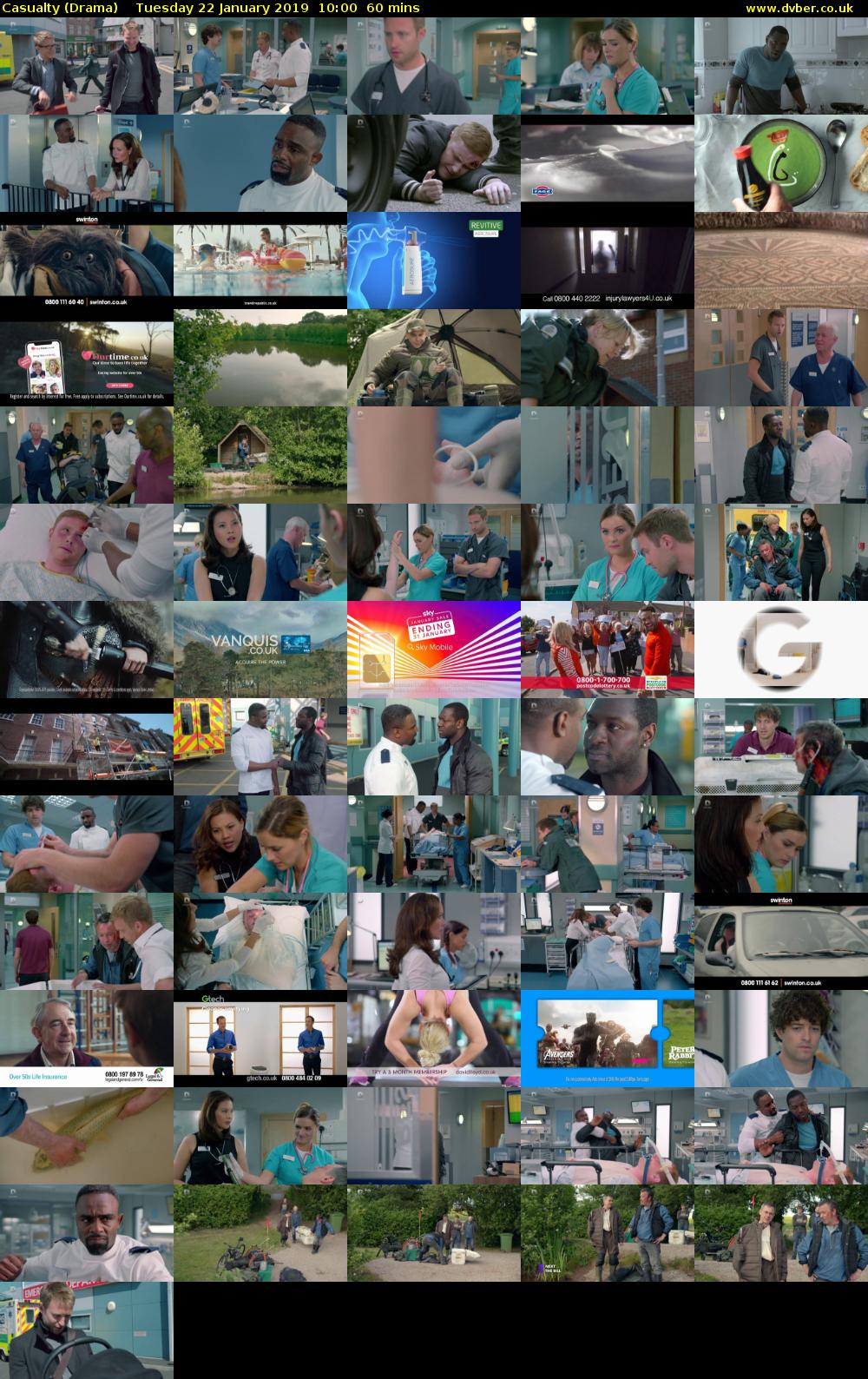 Casualty (Drama) Tuesday 22 January 2019 10:00 - 11:00