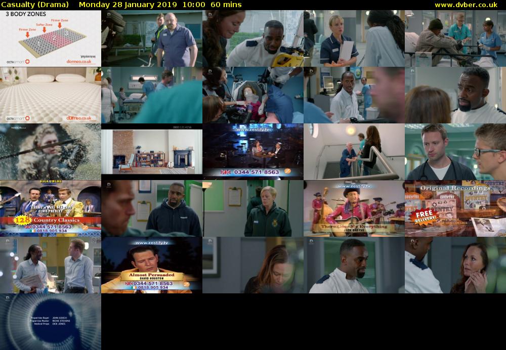 Casualty (Drama) Monday 28 January 2019 10:00 - 11:00
