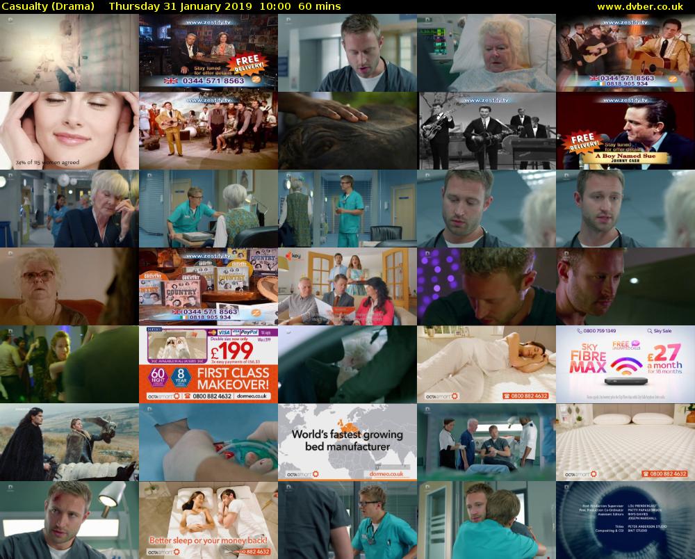 Casualty (Drama) Thursday 31 January 2019 10:00 - 11:00