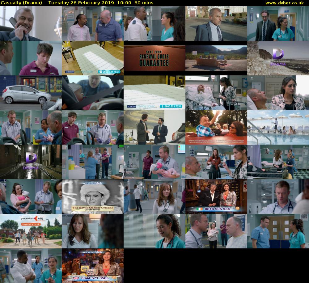 Casualty (Drama) Tuesday 26 February 2019 10:00 - 11:00