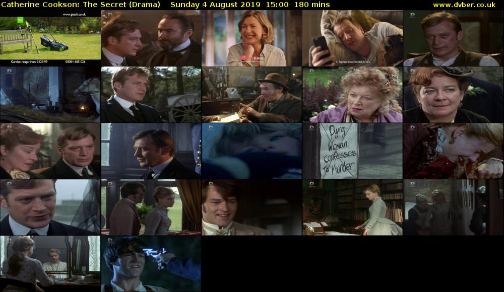 Catherine Cookson: The Secret (Drama) Sunday 4 August 2019 15:00 - 18:00