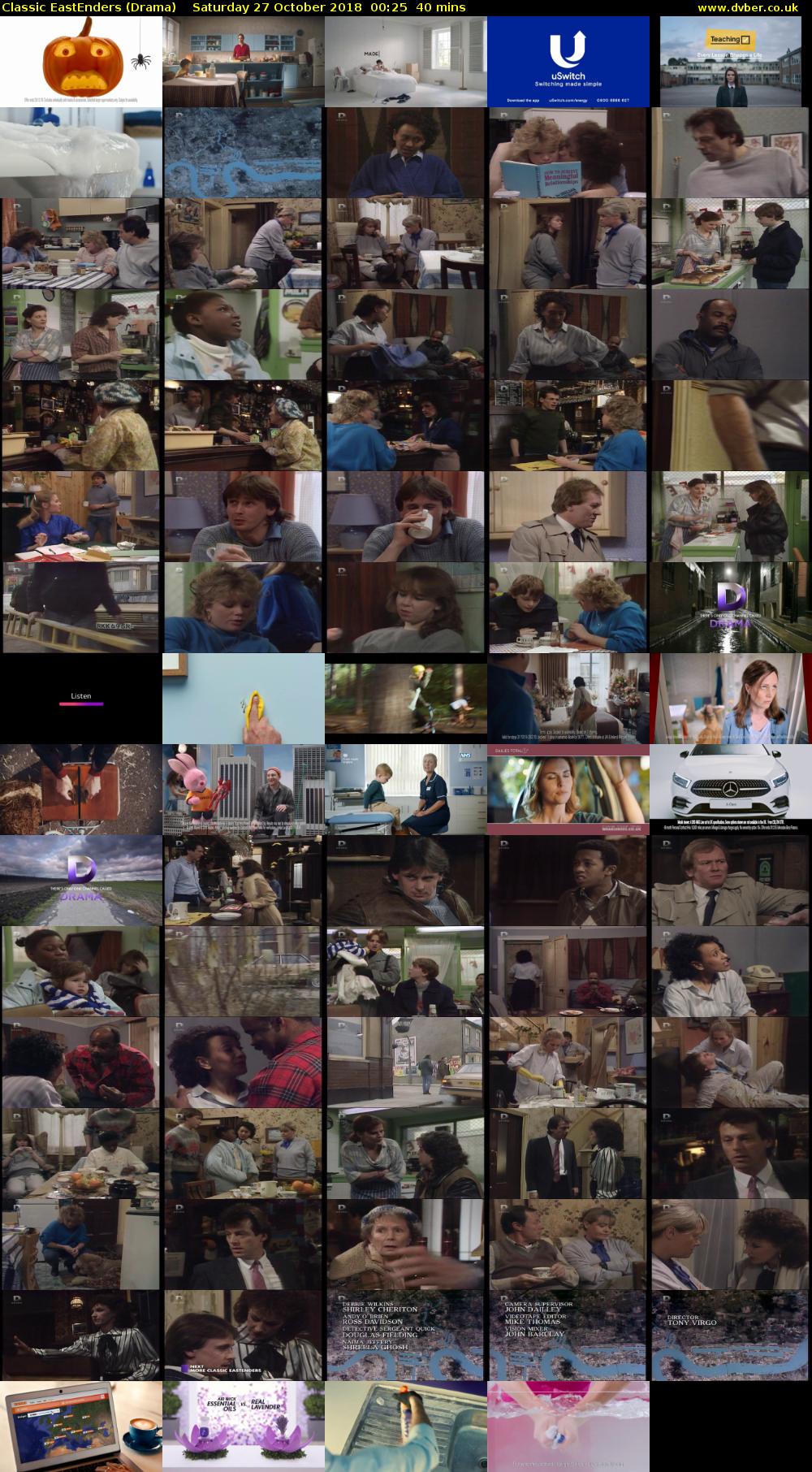 Classic EastEnders (Drama) Saturday 27 October 2018 00:25 - 01:05