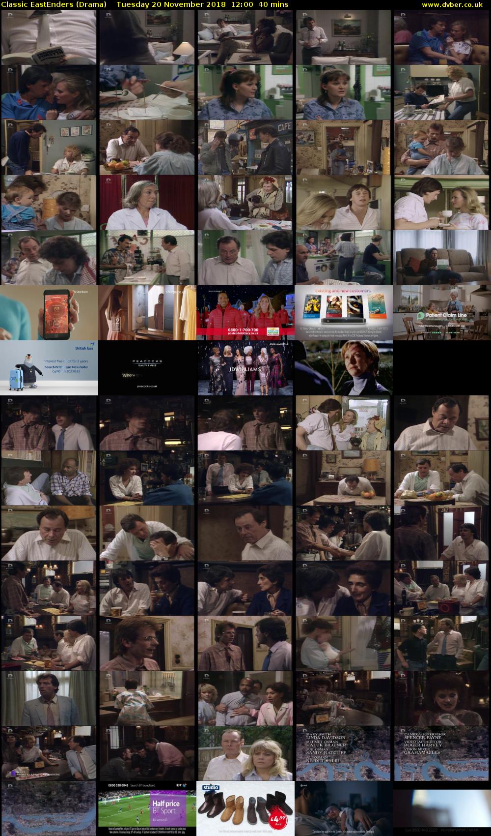 Classic EastEnders (Drama) Tuesday 20 November 2018 12:00 - 12:40