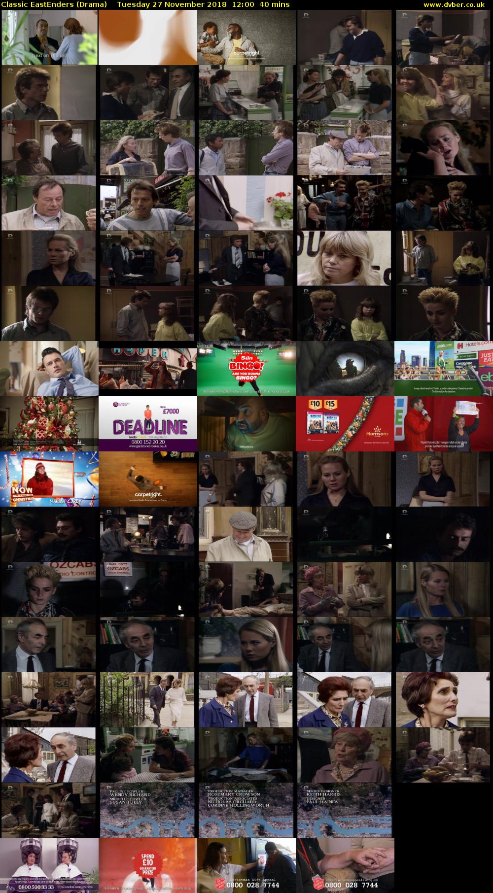 Classic EastEnders (Drama) Tuesday 27 November 2018 12:00 - 12:40