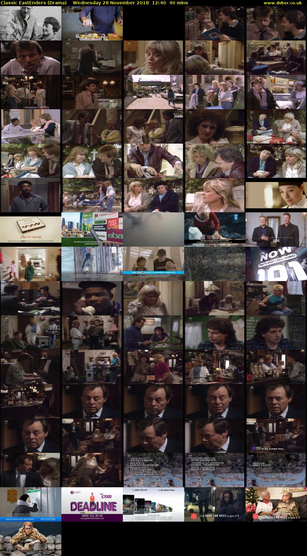 Classic EastEnders (Drama) Wednesday 28 November 2018 12:40 - 13:20