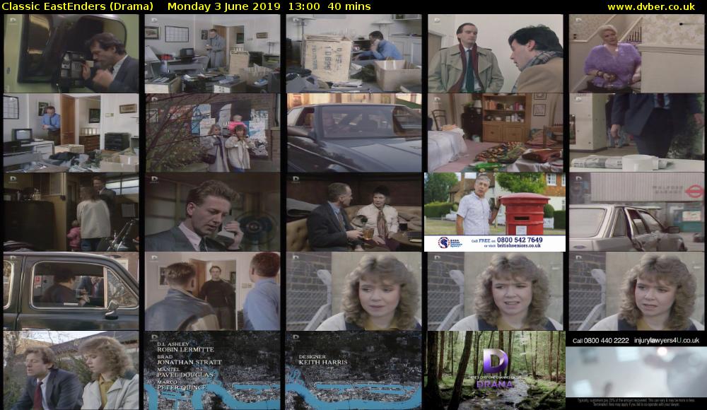 Classic EastEnders (Drama) Monday 3 June 2019 13:00 - 13:40