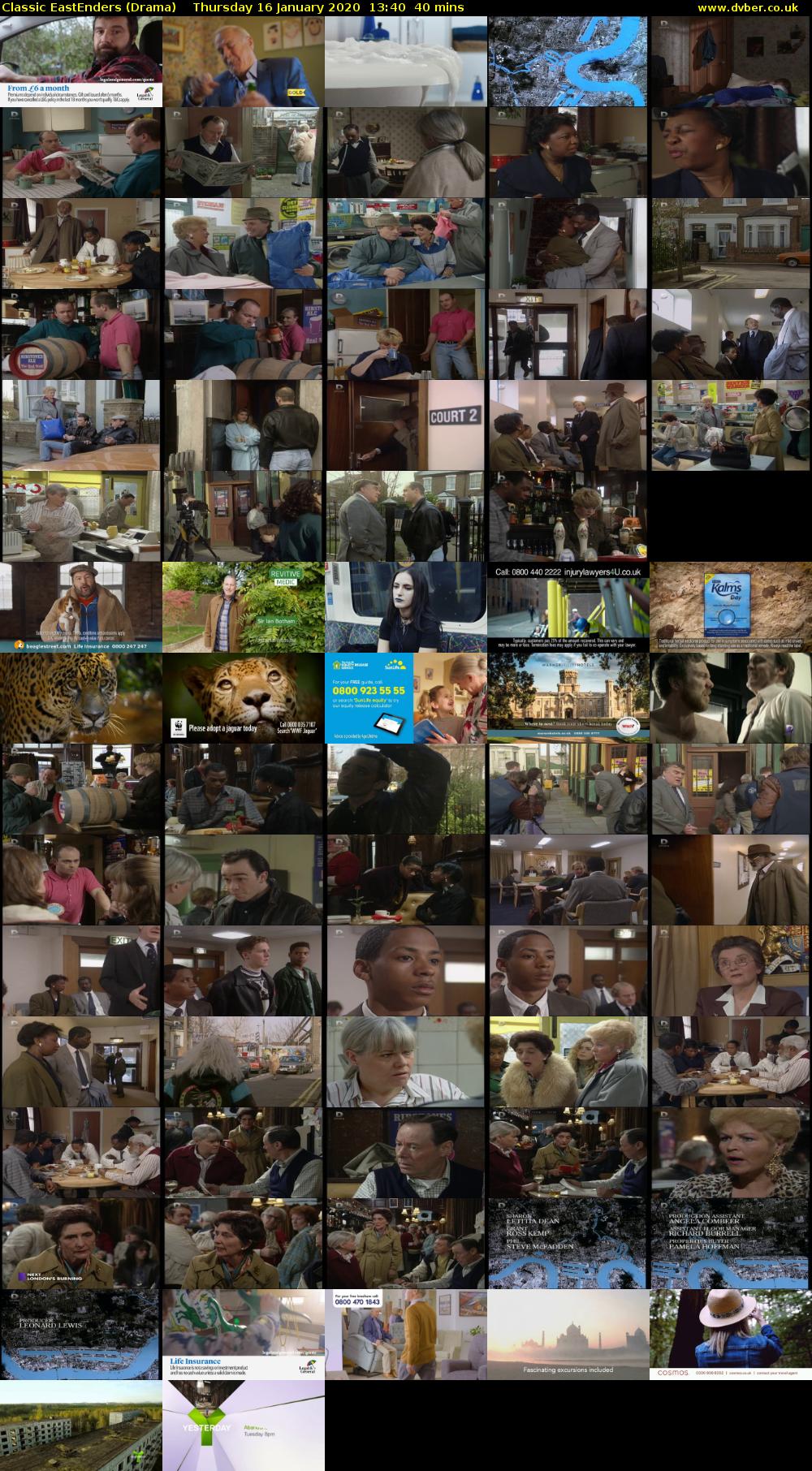 Classic EastEnders (Drama) Thursday 16 January 2020 13:40 - 14:20