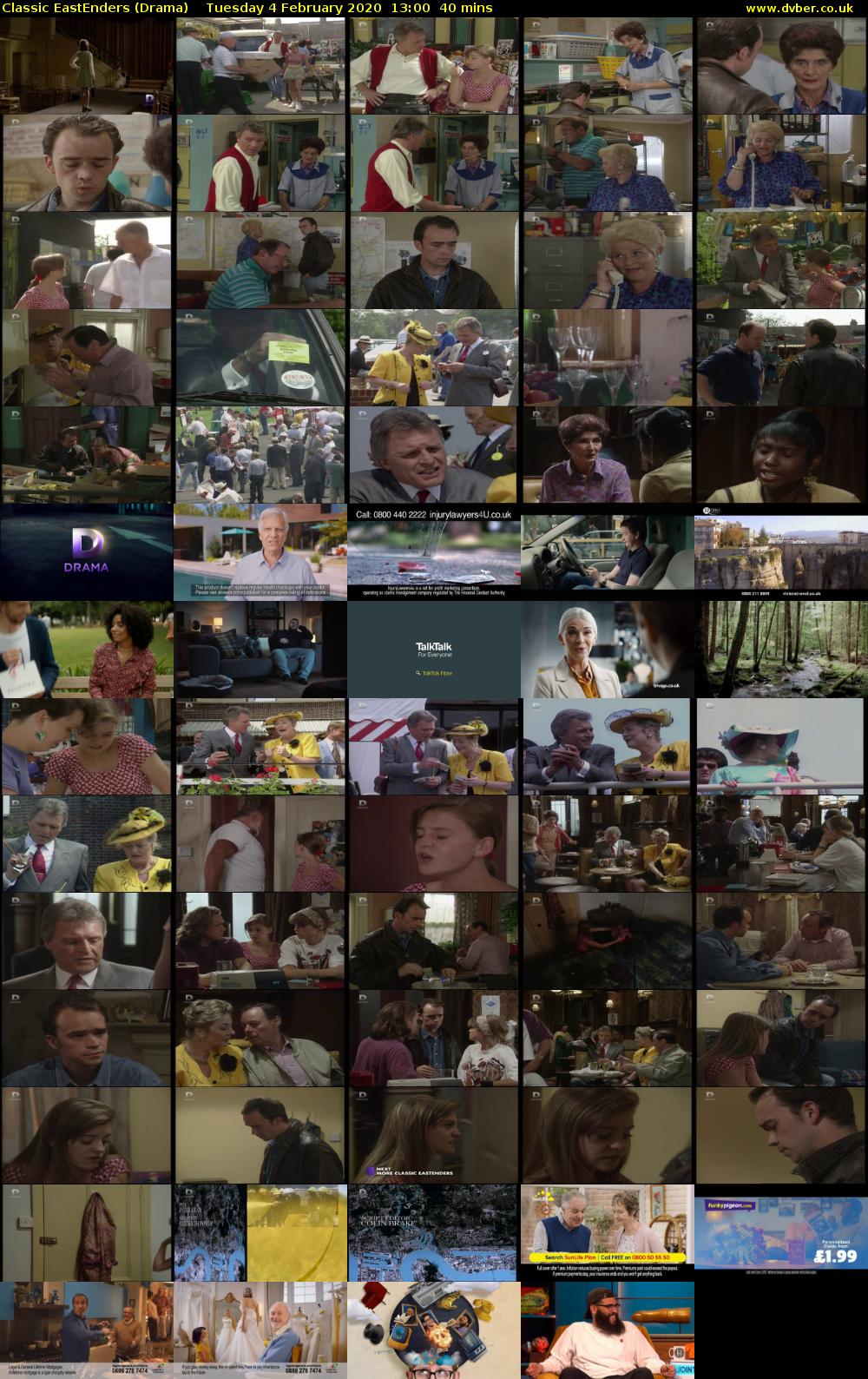 Classic EastEnders (Drama) Tuesday 4 February 2020 13:00 - 13:40
