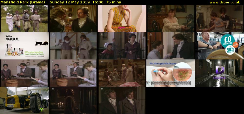 Mansfield Park (Drama) Sunday 12 May 2019 16:00 - 17:15