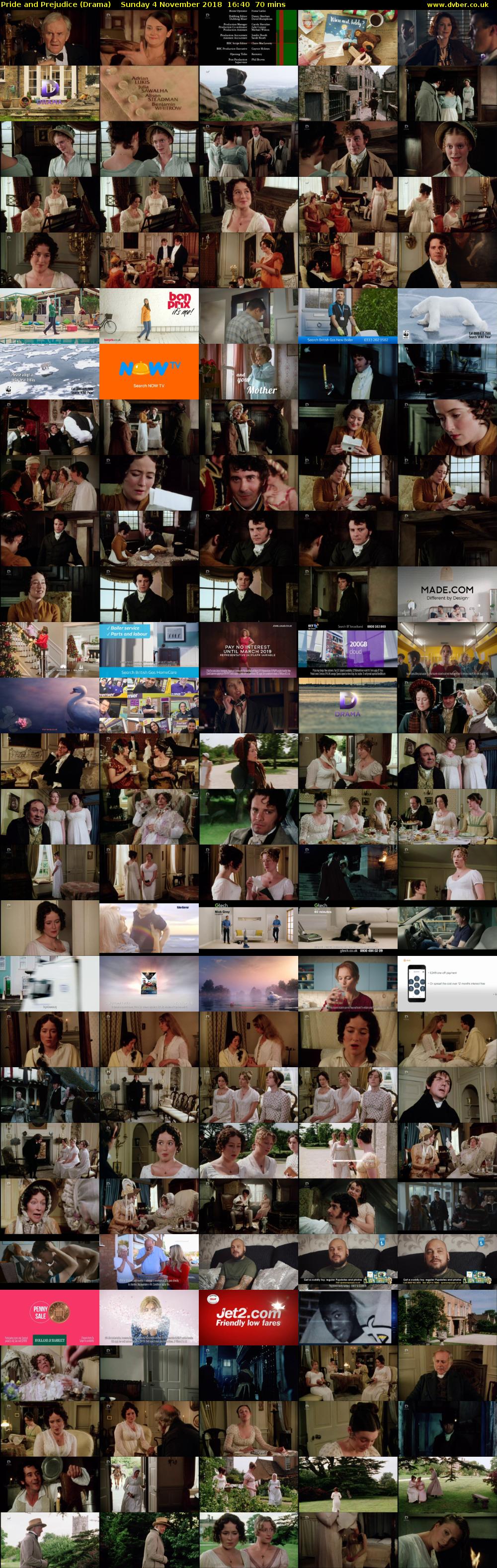 Pride and Prejudice (Drama) Sunday 4 November 2018 16:40 - 17:50