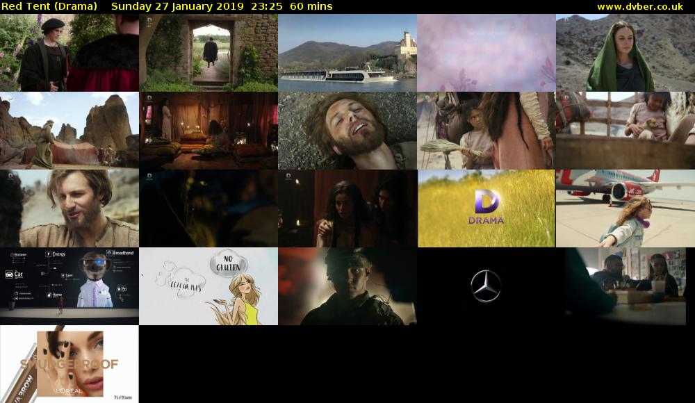 Red Tent (Drama) Sunday 27 January 2019 23:25 - 00:25