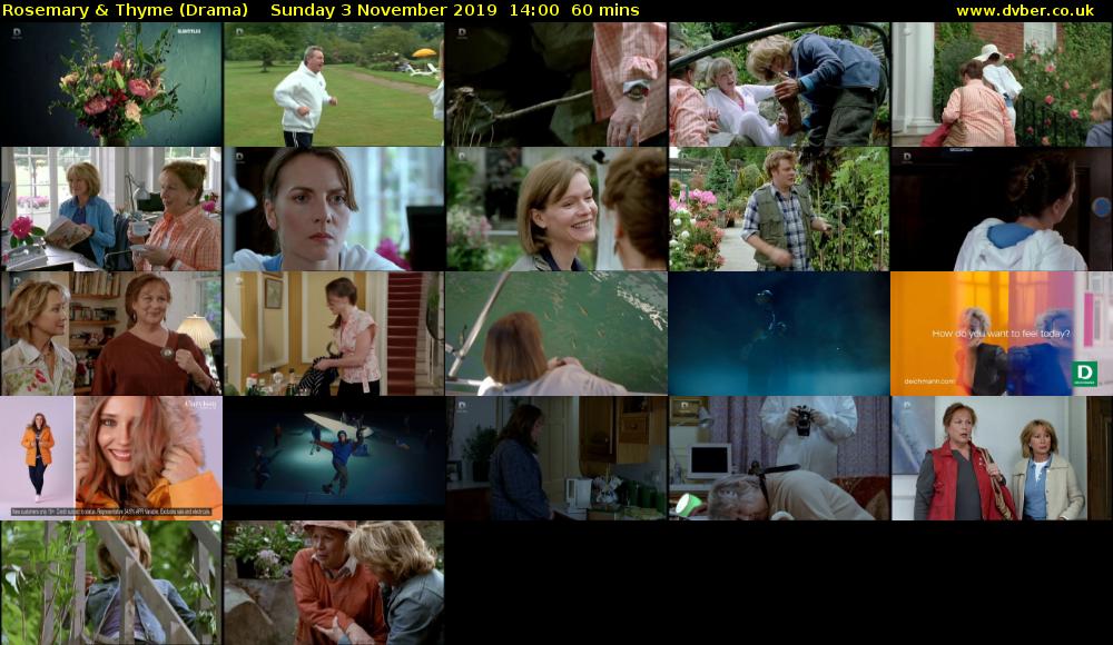 Rosemary & Thyme (Drama) Sunday 3 November 2019 14:00 - 15:00