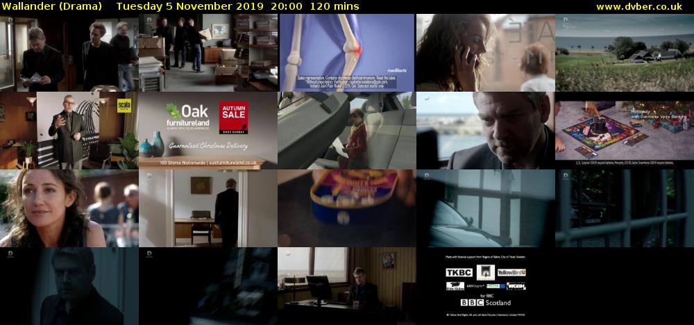 Wallander (Drama) Tuesday 5 November 2019 20:00 - 22:00